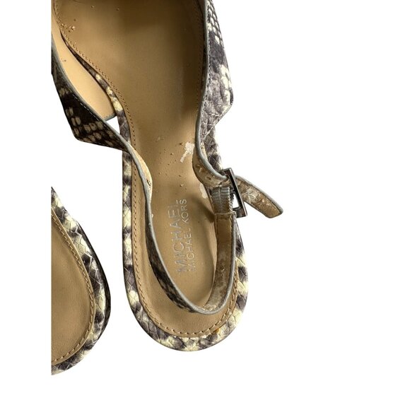 MICHAEL KORS Snake Print Leather Flat Slingbacks Size 9.5 - Picture 8 of 9